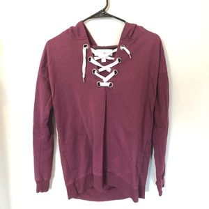 Maroon/Purple Lace Up Shirt